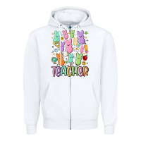 White teacher bunny's Zipper Hoodie - MaliasSmallBusiness