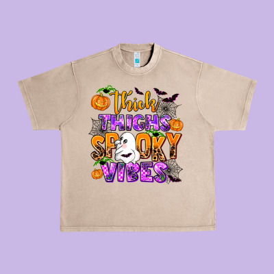 Thick Thighs Spooky Vibes Urban Heavy Tee Designed By Adodesignshop