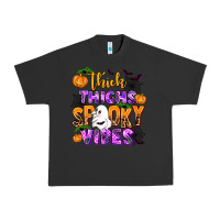 Pigment Black thick thighs spooky vibes Urban Heavy Tee - AdoDesignShop
