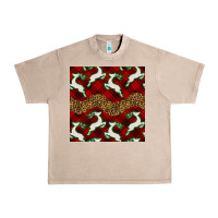 French Oak christmas deer and plaid seamless pattern Urban Heavy Tee - BundleAndBundleShop