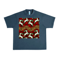 Midnight Navy christmas deer and plaid seamless pattern Urban Heavy Tee - BundleAndBundleShop