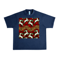 Navy christmas deer and plaid seamless pattern Urban Heavy Tee - BundleAndBundleShop