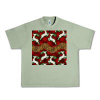 Oil Green christmas deer and plaid seamless pattern Urban Heavy Tee - BundleAndBundleShop