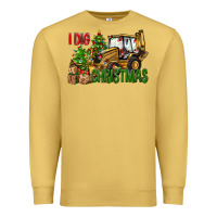 Antique Gold I Dig Christmas Backhoe Loader Premium Sweatshirt - BundleAndBundleShop