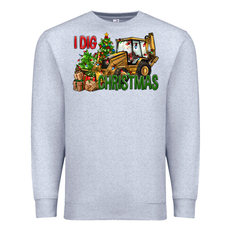 I Dig Christmas Backhoe Loader Premium Sweatshirt by BundleAndBundleShop | Teevron