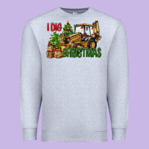 I Dig Christmas Backhoe Loader Premium Sweatshirt Designed By Bundleandbundleshop