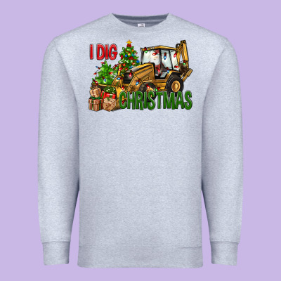 I Dig Christmas Backhoe Loader Premium Sweatshirt Designed By Bundleandbundleshop