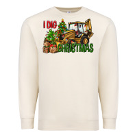 Sandshell I Dig Christmas Backhoe Loader Premium Sweatshirt - BundleAndBundleShop