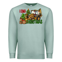 Seafoam I Dig Christmas Backhoe Loader Premium Sweatshirt - BundleAndBundleShop