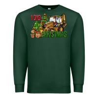Sports Green I Dig Christmas Backhoe Loader Premium Sweatshirt - BundleAndBundleShop
