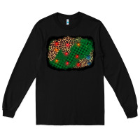 Black green buffalo plaid christmas background Long Sleeve Tee - AdoDesignShop