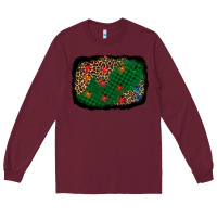 Burgundy green buffalo plaid christmas background Long Sleeve Tee - AdoDesignShop