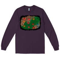Plum green buffalo plaid christmas background Long Sleeve Tee - AdoDesignShop