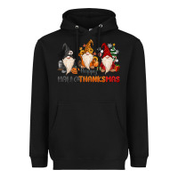 Black Happy Hallothanksmas Heavyweight Hoodie - MaliasSmallBusiness
