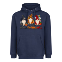 Navy Happy Hallothanksmas Heavyweight Hoodie - MaliasSmallBusiness