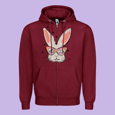 Hip Hop Zipper Hoodie Designed By Maliassmallbusiness
