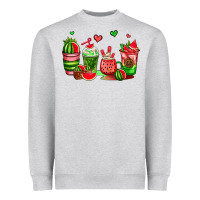 Heather Grey watermelon coffee cups Heavyweight Sweatshirt - AdoDesignShop