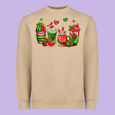 Watermelon Coffee Cups Heavyweight Sweatshirt Designed By Adodesignshop