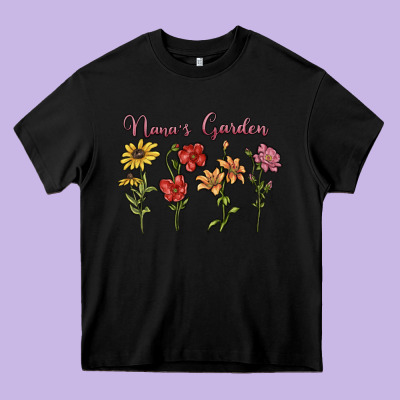 Nana's Garden Heavy Core Tee Designed By Maliassmallbusiness