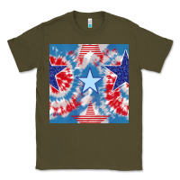 Army Green patriotic tie dye stars Classic Tee - BundleAndBundleShop