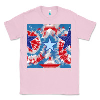 Bubblegum Pink patriotic tie dye stars Classic Tee - BundleAndBundleShop