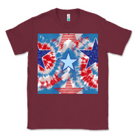 Burgundy patriotic tie dye stars Classic Tee - BundleAndBundleShop
