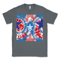 Charcoal Heather patriotic tie dye stars Classic Tee - BundleAndBundleShop
