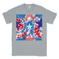 Heather Grey patriotic tie dye stars Classic Tee - BundleAndBundleShop
