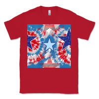 Red patriotic tie dye stars Classic Tee - BundleAndBundleShop
