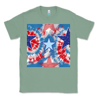 Sage patriotic tie dye stars Classic Tee - BundleAndBundleShop
