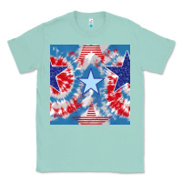 Seafoam patriotic tie dye stars Classic Tee - BundleAndBundleShop