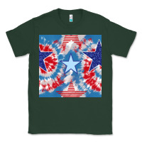 Sports Green patriotic tie dye stars Classic Tee - BundleAndBundleShop