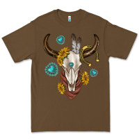 Cacao western cow skull Premium Tee - texasbilliewilder