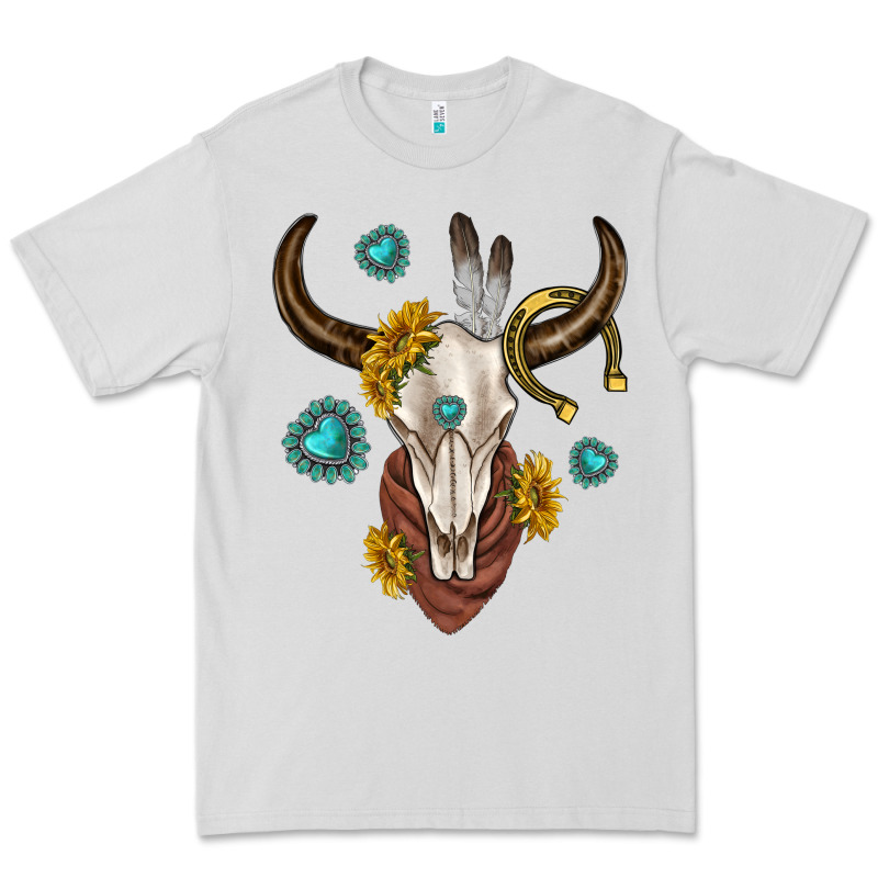 Western Cow Skull Premium Tee by texasbilliewilder | Teevron