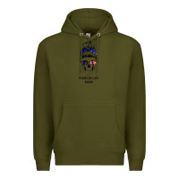 Army Green American Stars, American Flag Patterned Mom Skull Premium Hoodie - Bettercallsaul