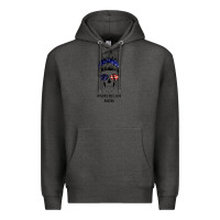 Charcoal Heather American Stars, American Flag Patterned Mom Skull Premium Hoodie - Bettercallsaul