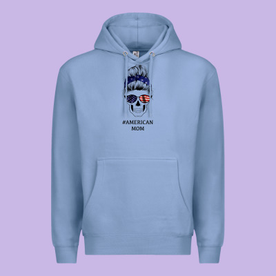 American Stars, American Flag Patterned Mom Skull Premium Hoodie Designed By Bettercallsaul