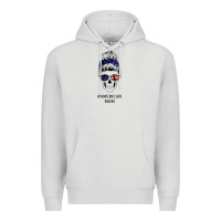 Dove Grey American Stars, American Flag Patterned Mom Skull Premium Hoodie - Bettercallsaul