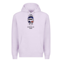 Lilac American Stars, American Flag Patterned Mom Skull Premium Hoodie - Bettercallsaul