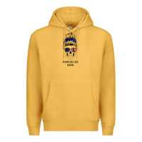 Mustard American Stars, American Flag Patterned Mom Skull Premium Hoodie - Bettercallsaul