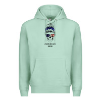 Seafoam American Stars, American Flag Patterned Mom Skull Premium Hoodie - Bettercallsaul