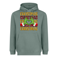 Sage christmas grinch heart hands Heavyweight Hoodie - MaliasSmallBusiness