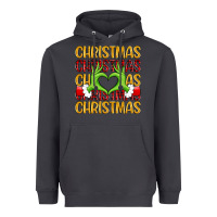Smoke christmas grinch heart hands Heavyweight Hoodie - MaliasSmallBusiness