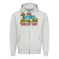 Dove Grey get jesus before you check out Zipper Hoodie - MaliasSmallBusiness