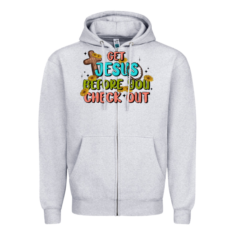 Get Jesus Before You Check Out Zipper Hoodie by MaliasSmallBusiness | Teevron