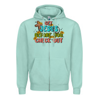 Seafoam get jesus before you check out Zipper Hoodie - MaliasSmallBusiness