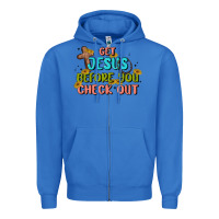 True Royal get jesus before you check out Zipper Hoodie - MaliasSmallBusiness
