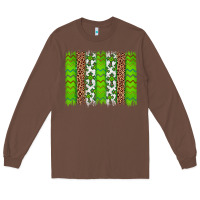 Chestnut Western St. Patrick's Shamrock Cross Leopard Brushstroke Long Sleeve Tee - Artiststas