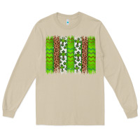 Mushroom Western St. Patrick's Shamrock Cross Leopard Brushstroke Long Sleeve Tee - Artiststas
