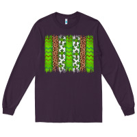 Plum Western St. Patrick's Shamrock Cross Leopard Brushstroke Long Sleeve Tee - Artiststas